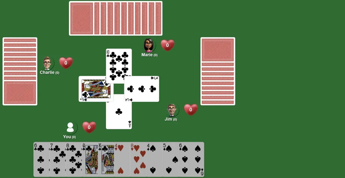 Win a trick in hearts