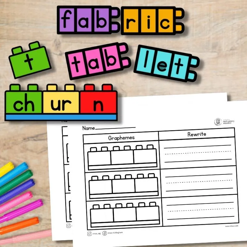 Grapheme and Syllable Connecting Blocks