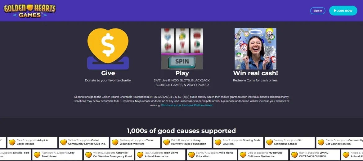 Golden Hearts casino app image